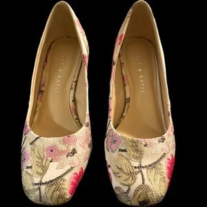 Kelly & Katie linen Covered, Embroidered Shoes